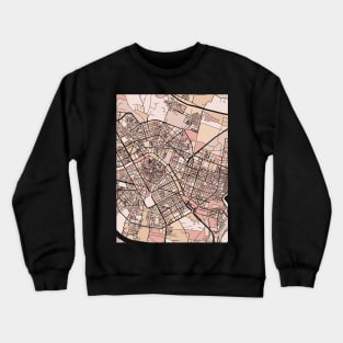 Valencia Map Pattern in Soft Pink Pastels Crewneck Sweatshirt